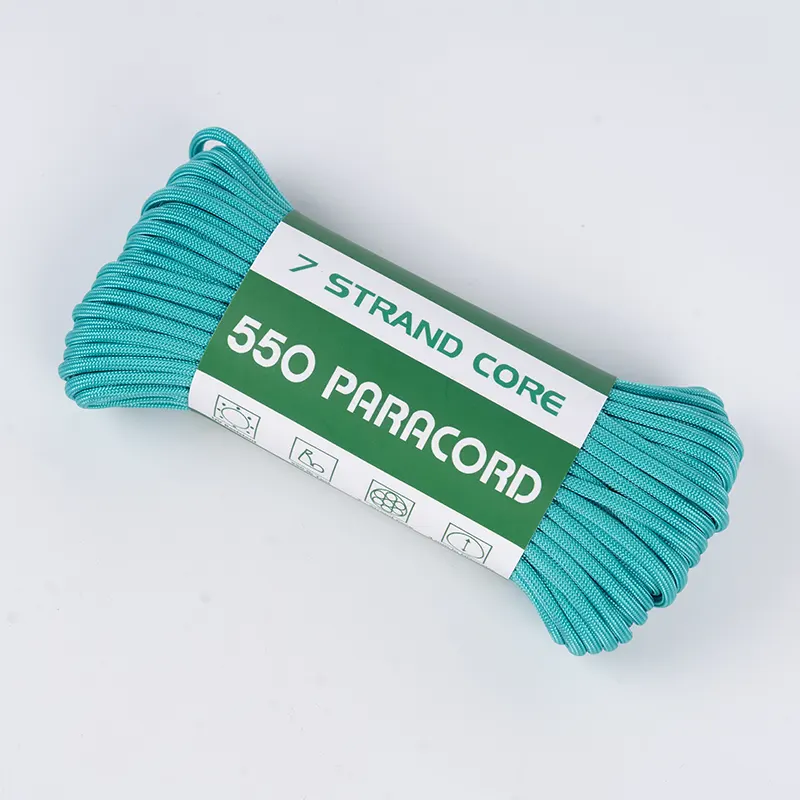 7 sợi lõi 4mm Solid Cyan 550 Polyester Paracord
