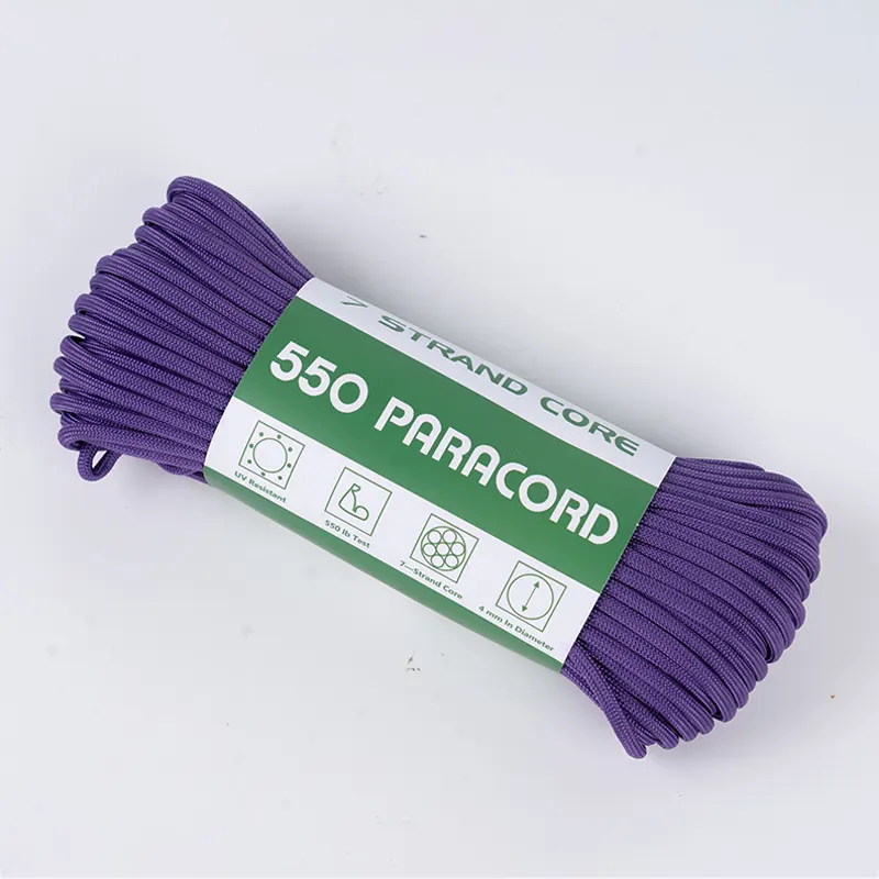 7 sợi lõi 4mm rắn màu tím 550 Polyester Paracord