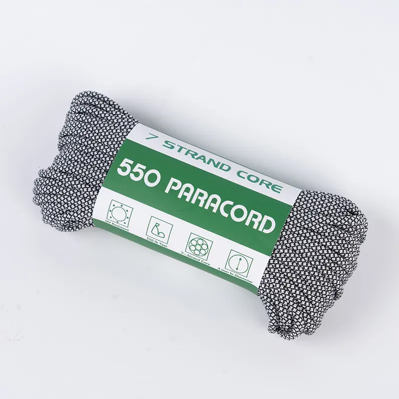 7 sợi lõi 4mm kim cương trắng 550 Polyester Paracord